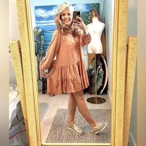 Zinzane,Portugal,Gold Embellished Soft Viscose Dress,Excellent Con.,Size Large